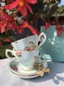 NAUJAS PUODELIS DUO "RETRO CANDY BLUE", 1 VNT, KAULINIS PORCELIANAS