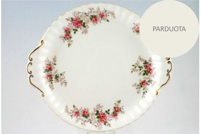 MAŽESNĖ TORTO PYRAGO LĖKŠTĖ ROYAL ALBERT "LEVANDER ROSE", 1 VNT, KAULINIS PORCELIANAS