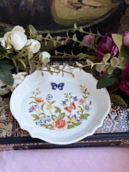 NEDIDELĖ SERVIRAVIMO LĖKŠTELĖ SU KRIAUKLELĖMIS AYNSLEY "COTTAGE GARDEN", 1 vnt, KAULINIS PORCELIANAS